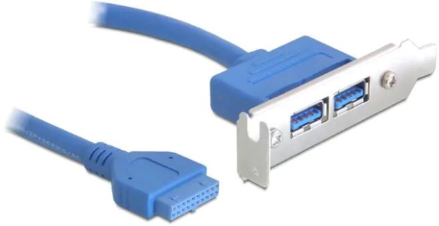 DeLOCK Slot bracket 1x19pin USB 3.0 pin header fe intern>2xUSB 3