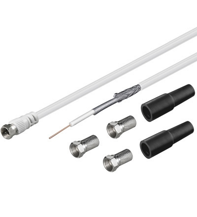 Goobay koaxialkabelhärva, 30 m, vit