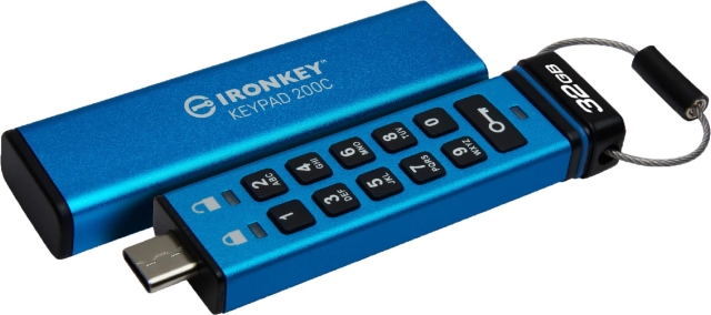 Kingston 32GB USB-C IronKey Keypad 200C, FIPS 140-3 Lvl 3 AES-256
