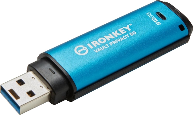 Kingston 512 GB IronKey Vault Privacy 50 AES-256-krypterad, FIPS 197