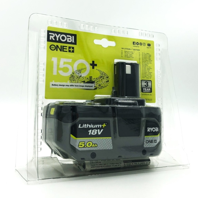 Ryobi RB18L50 uppladdningsbart batteri 18 V/5,0 Ah Lithium+ - FYNDVARA 