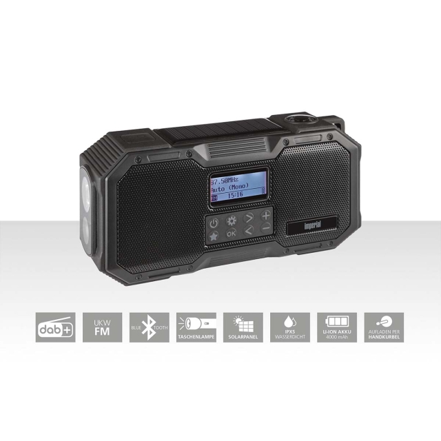 imperial DABMAN OR 1 Robust DAB+ / FM / Bluetooth utomhusradio / vevradio Svart