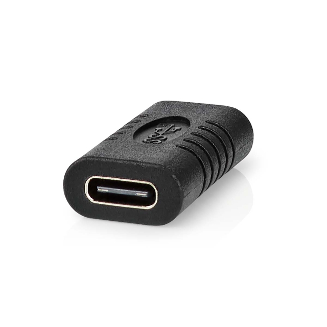 Nedis USB-C™ Adapter | USB 3.2 Gen 2 | USB-C™ Hona | USB-C™ Hona | 4K@60Hz | 10 Gbps | Rund | Nickelplaterad | Svart | Låda