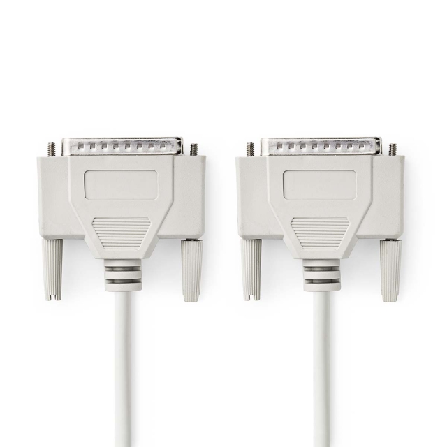 Nedis Serie Kabel | D-SUB 25-Pin Hane | D-SUB 25-Pin Hane | Nickelplaterad | 2.00 m | Rund | PVC | Elfenben | Label