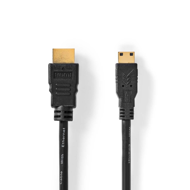 Nedis High Speed HDMI ™ kabel med Ethernet | HDMI™ Kontakt | HDMI™ Mini kontakt | 4K@30Hz | 10.2 Gbps | 3.00 m | Rund | PVC | Svart | Label