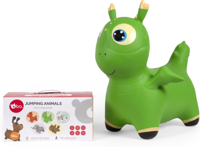 bo bo Hoppande djur, pop-up djur, Green Dino