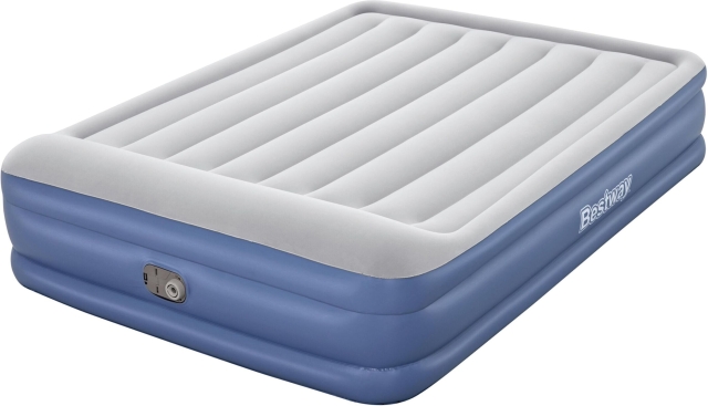 Bestway Tritech™ Air Mattress Queen luftfylld extrasäng, inbyggd pump, 203 x 152 x 46 cm