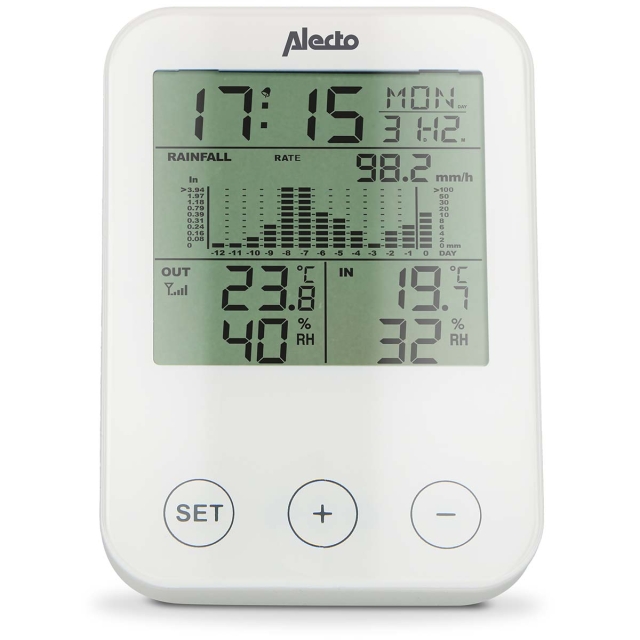 Alecto Väderstation med trådlös sensor Svart / Grå
