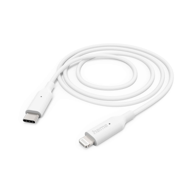 Hama Laddningskabel USB-C till Lightning 1,0m Vit