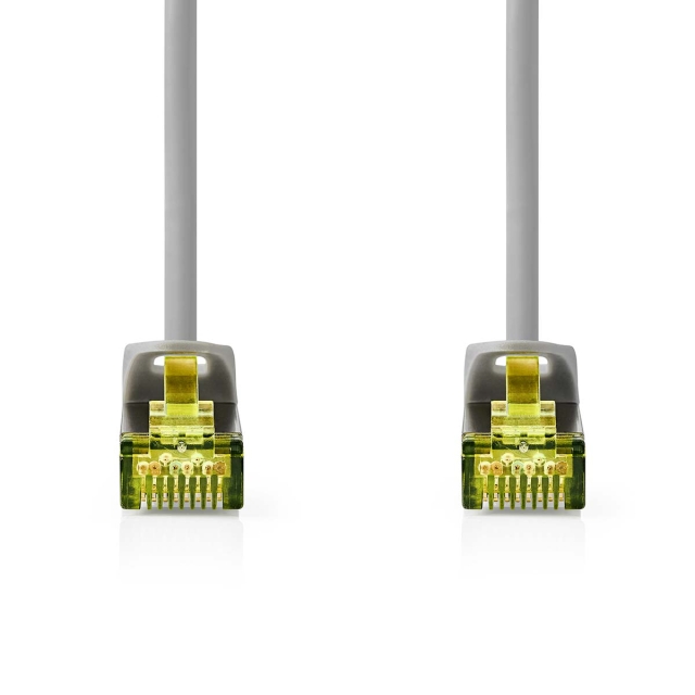 Nedis CAT7 nätverkskabel | S/FTP | RJ45 hane | RJ45 hane | 0.25 m | Snagless | Rund | LSZH | Grå | Label