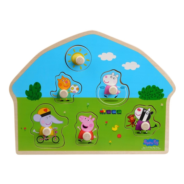 Barbo Toys Peppa Pig-format träpussel - Lekplats