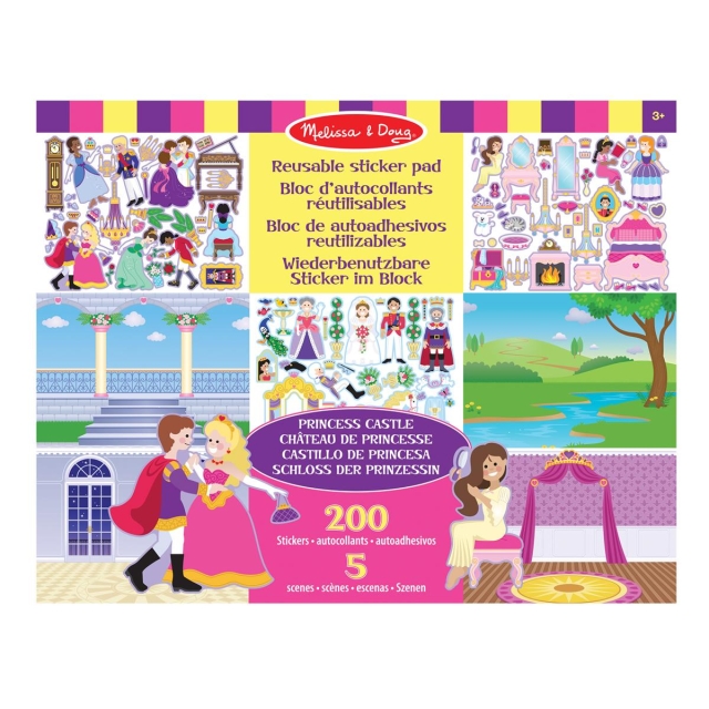 Melissa & Doug Återanvändbart klistermärkesblock Prinsessans slott