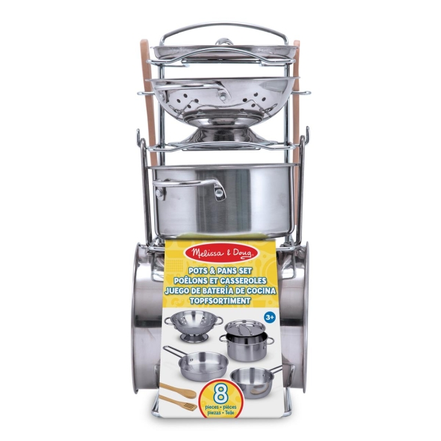 Melissa & Doug Set med grytor och stekpannor för matlek