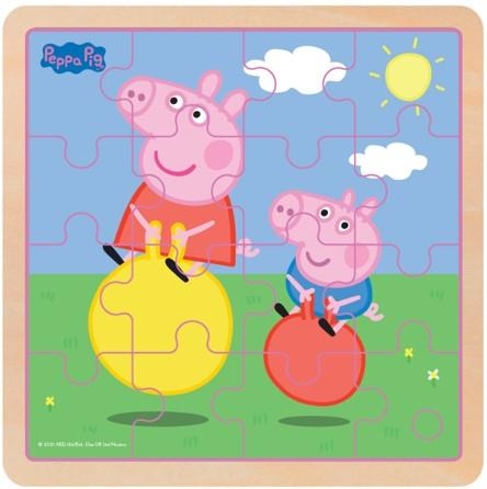 Barbo Toys Peppa Pig träpussel studsboll