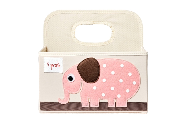 3 Sprouts Blöjhållare - Rosa elefant