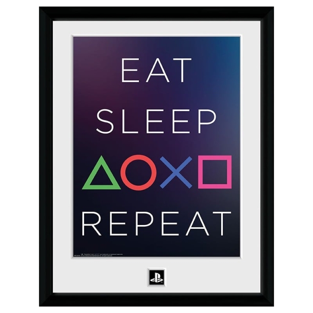 Abysse PLAYSTATION - Inramat fototryck Eat Sleep Repeat (30x40)