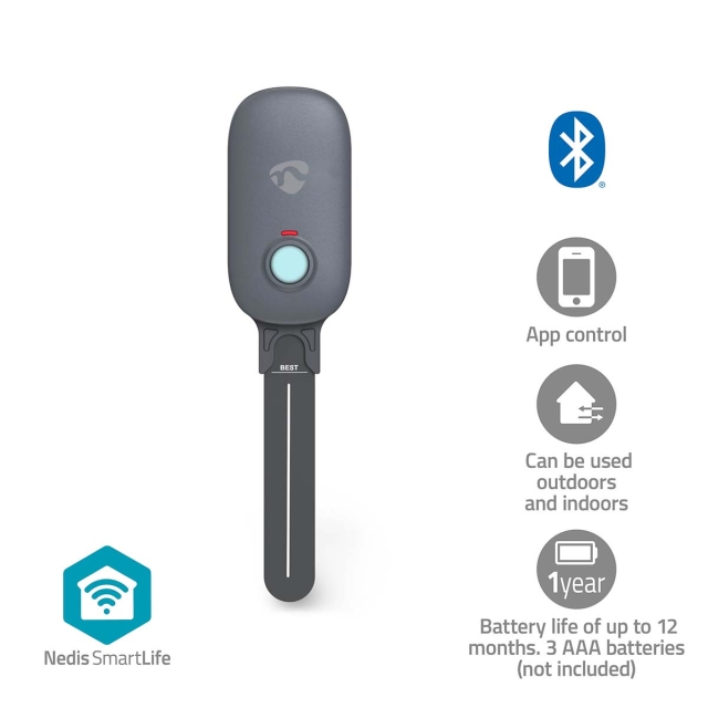 Nedis SmartLife Jordfuktighetsmätare | Bluetooth® | Batteridriven | IP55 | 0 - 100 % | Android™ / IOS