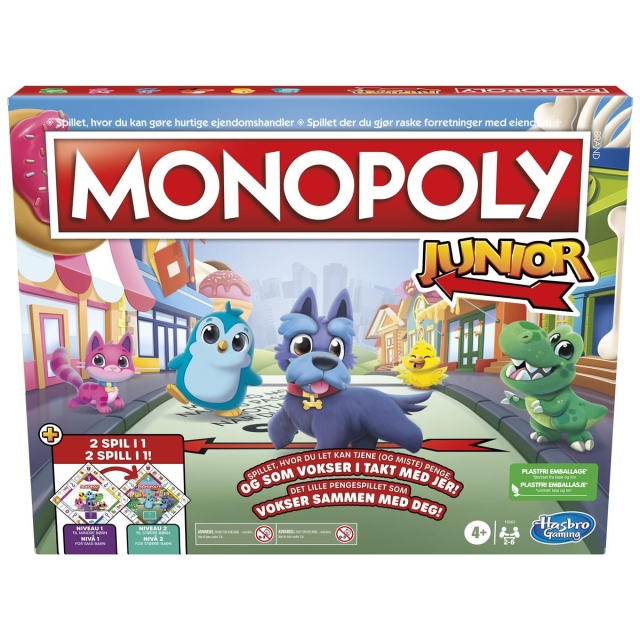 Hasbro Monopol Junior 2 spel i 1 (DK/NO)