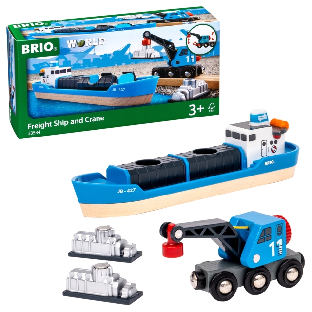 BRIO Fraktfartyg och kran (33534)