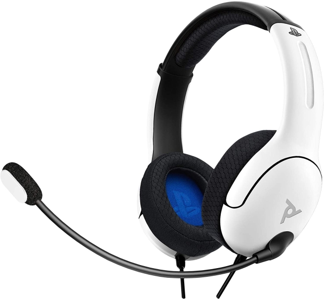 PDP Gaming LVL40 Trådanslutet stereo-headset för PS4 och Playstation 5 Vit