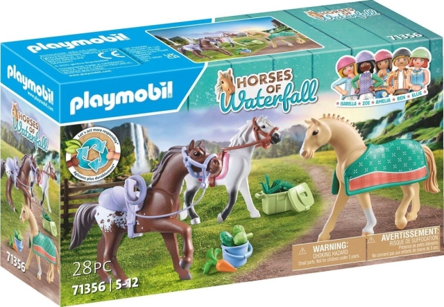 Playmobil Tre hästar med sadlar (71356)