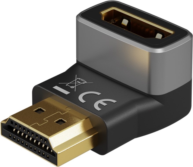 Goobay HDMI™ vinkeladapter 270° vertikal, 8K/60Hz HDMI™-uttag (typ A) > HDMI™ kontakt (typ A) 270 °
