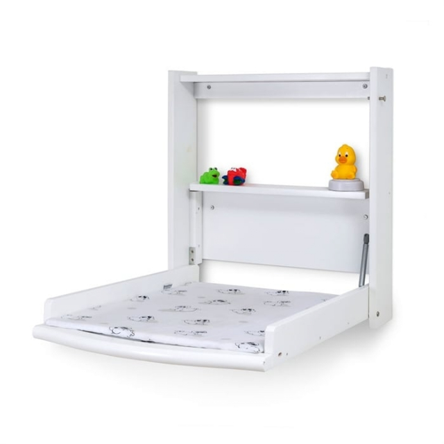 Babytrold Skötbord för vägg inkl. madrass Vit