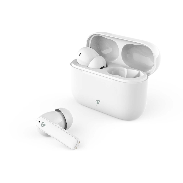 Nedis Fullt Trådlösa hörlurar | ENC (Environmental Noise Cancelling) | Bluetooth® | Batteri 1 driftstid standardanvändning: 1440 min | Tryck på Kontroll | Batteri hölje | Trådlöst laddningsfodral | Inbygd mikrofon | Stöd för röststyrning | Brusreducering 