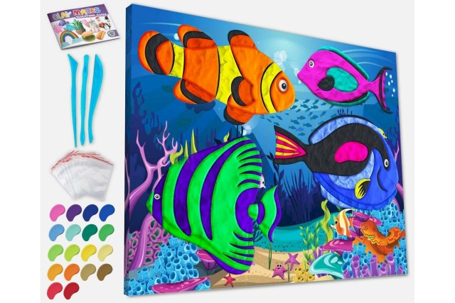 SPLAT PLANET Lermålning på duk 30x40cm - Havet (777680)