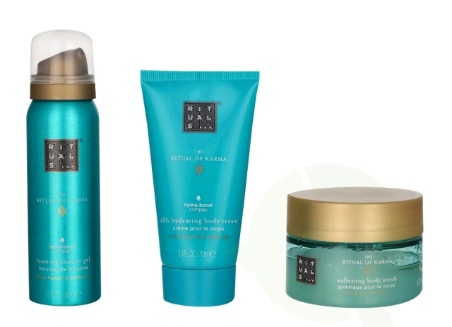 Rituals Trial Karma Set 245 ml 48h Hydrating Body Cream 70ml/Foaming Shower Gel 50ml/Softening Body Scrub 125g