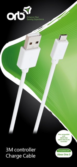 ORB laddningskabel för handkontroll (3m kabel) - för Xbox One S