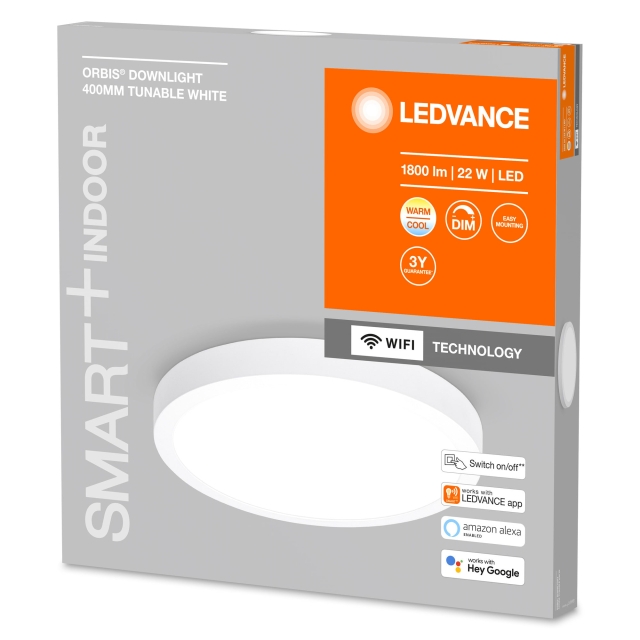 LEDVANCE Smart+ Downlight Utanpåliggande - vridbar vit 40cm - Wi-Fi