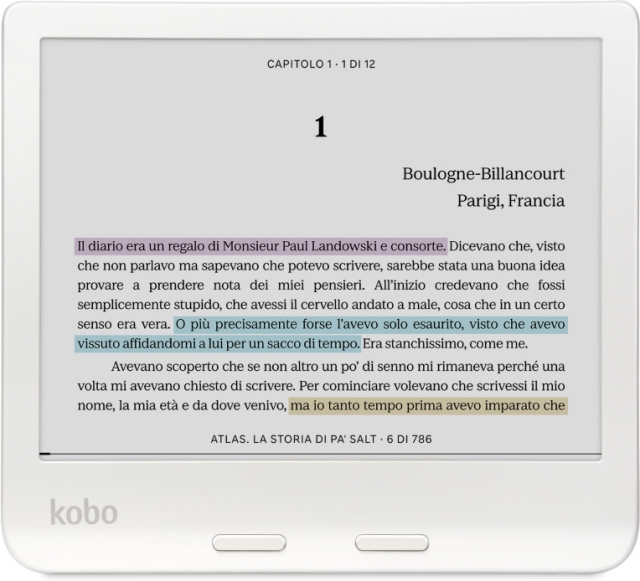 Kobo Libra Colour 7" e-boksläsare, vit
