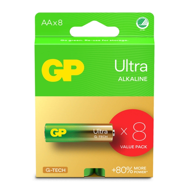 GP Batteri Ultra Alkaline AA LR6 8-Pack