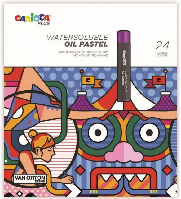 CARIOCA Plus - Vattenlösliga oljepastellkritor, 24 st (809315)