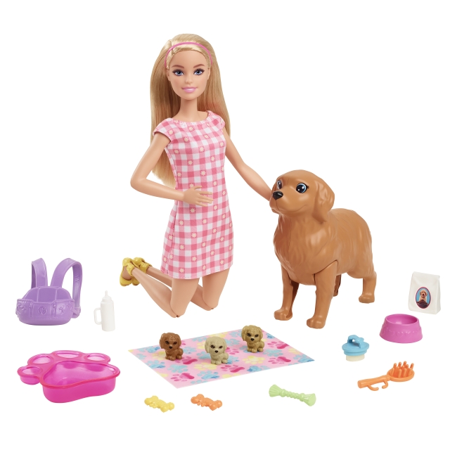 Barbie Docka och nyfödda valpar lekset (HCK75)