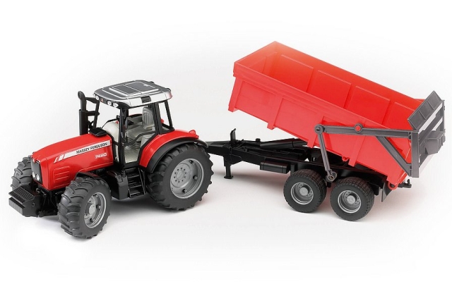 Bruder Massey Ferguson 7480 med tippbart släp (02045)