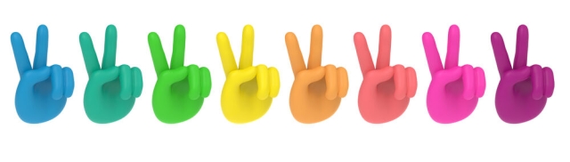 Winkee Dryckesmarkörer - Peace - Set om 8