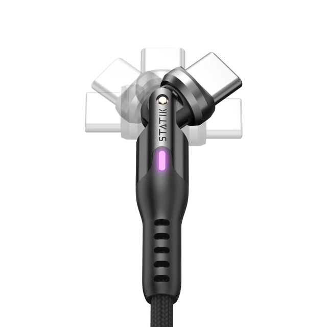 STATIK Kabel PowerPivot Pro Nylonflätad USB-C Till USB-C Svart 1m
