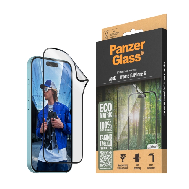 PanzerGlass Skärmskydd MATRIX - iPhone 16 - Ultra Wide Fit