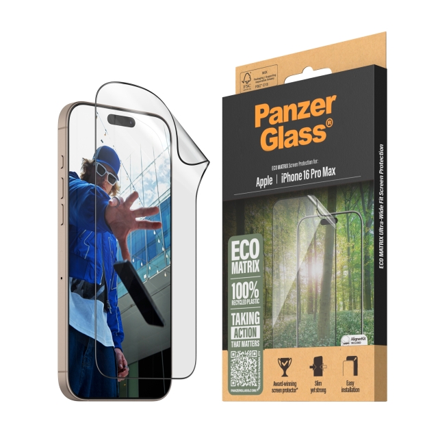 PanzerGlass Skärmskydd MATRIX - iPhone 16 Pro Max - Ultrabred passform