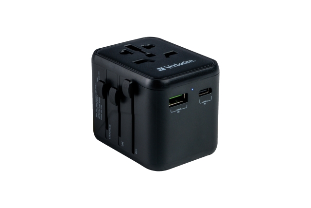 Verbatim Universell reseadapter UTA-02 PD20W/QC / 1xUSB / 1xTyp-C