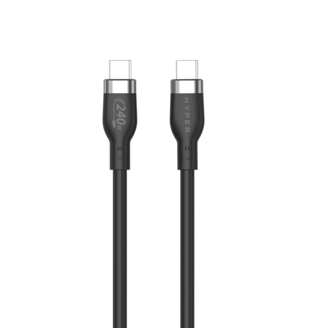 Targus Hyper - 2M 240W USB-C laddningskabel i silikon - Svart