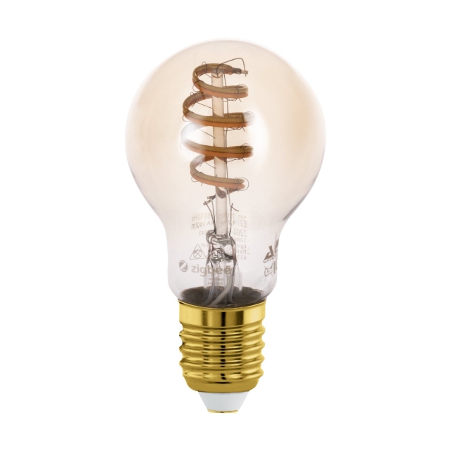 Eglo E27 A60 spiral, bärnsten - TW - Zigbee, Bluetooth