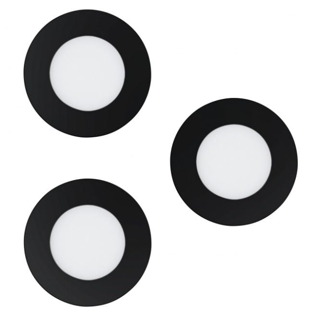 Eglo Set om 3x Fueva-Z infälld svart Ø8,5 - TW - Zigbee, Bluetooth