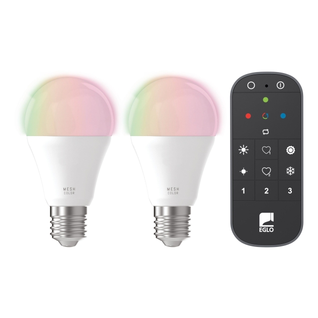 Eglo Uppsättning med 2x E27 A60, fjärrkontroll - RGB + TW - Zigbee, Bluetooth