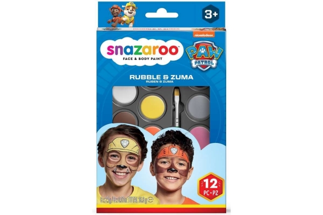 Snazaroo Paw Patrol - Sminkset med färger - Rubble & Zuma (791109)