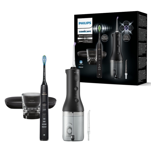 Philips Svart sladdlös Power Flosser DiamondClean 9000 (HX3886/43)