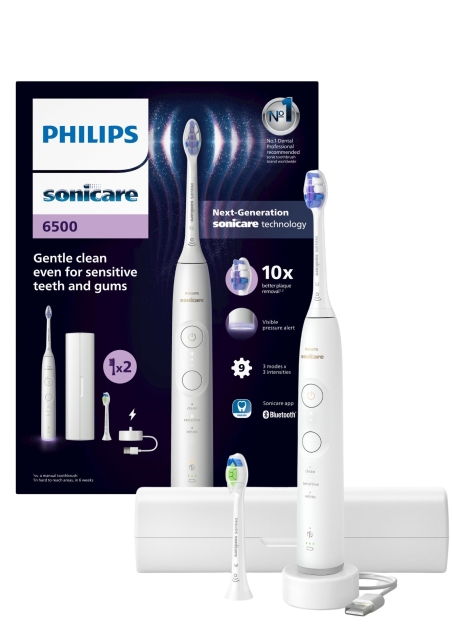 Philips Sonicare vit elektrisk tandborste serie 6500 HX7410/02