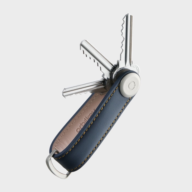 Orbitkey Nyckelhållare i läder- Navy/Tan
